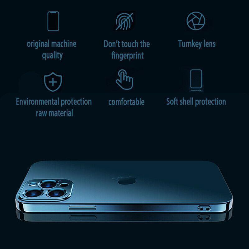 Thin Matte Clear Shockproof Phone Case with Purple Frame - iPhone 12 Pro Max - view 4