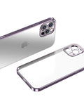 Thin Matte Clear Shockproof Phone Case with Purple Frame - iPhone 13 Pro