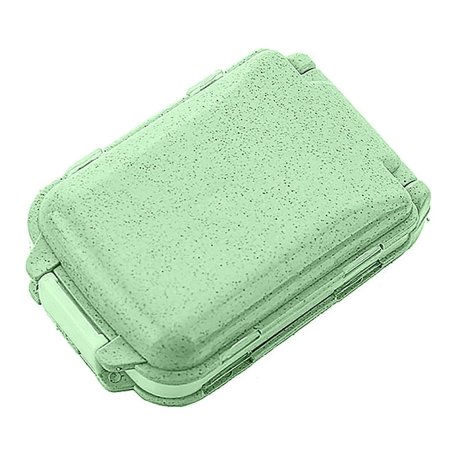 Three Layer Folding Pill Box with 8 Compartments - Green