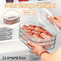 Three-Layer Food Grade Plastic Freezer Storage Box with Lid