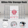 Three Layer Iron Office Document Organiser Rack Magazine Shelf