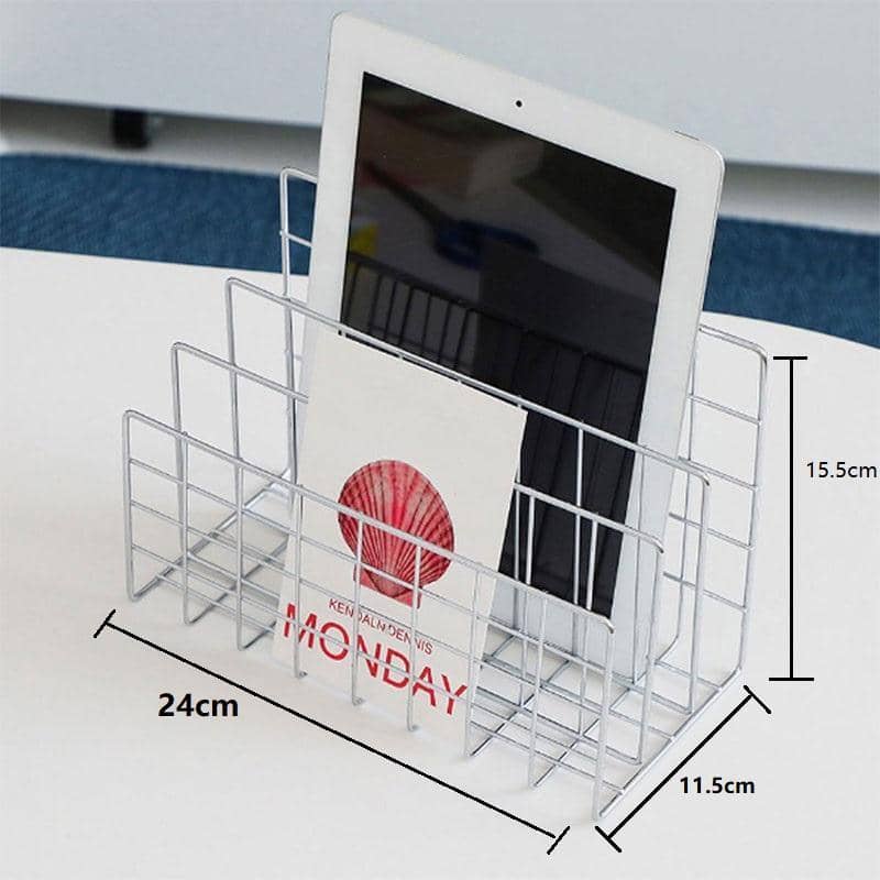 Three Layer Iron Office Document Organiser Rack Magazine Shelf - view 3