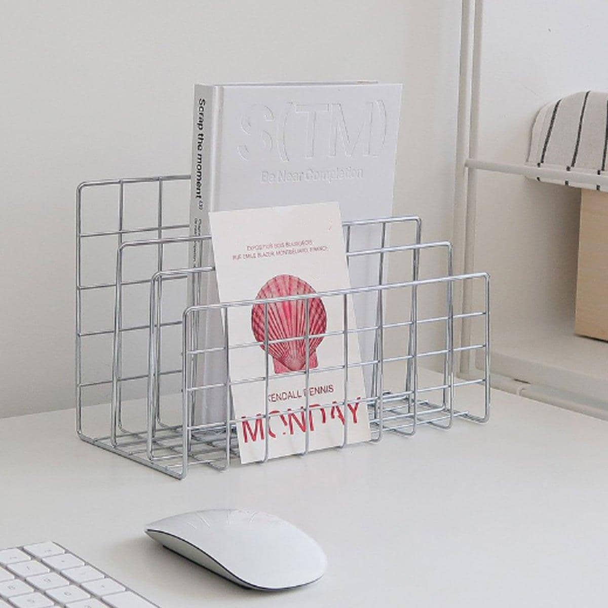 Three Layer Iron Office Document Organiser Rack Magazine Shelf - view 4