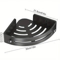 Three-Layer Triangular Bathroom Shelf, No-Drill Wall Mount - Grey - view 4