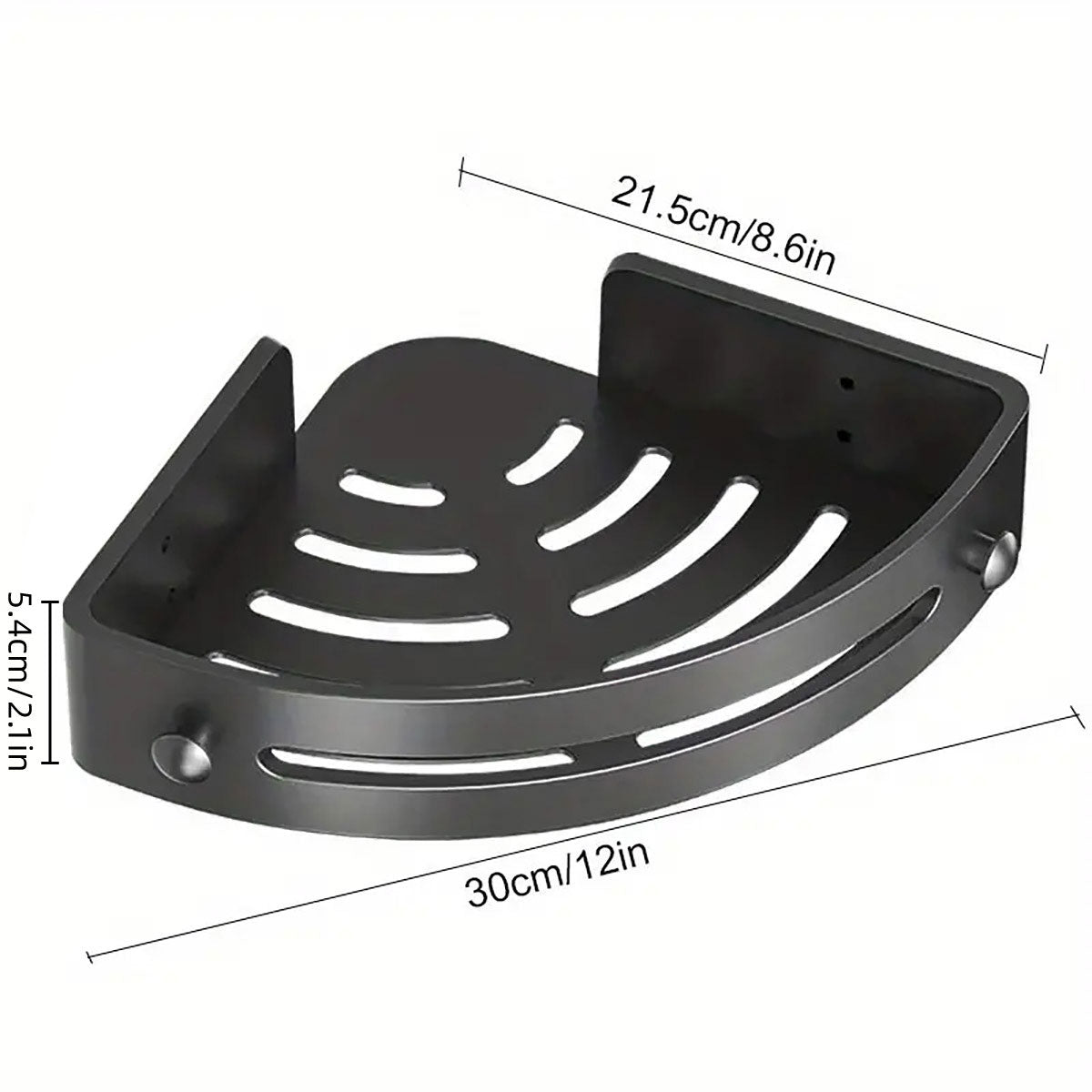 Three-Layer Triangular Bathroom Shelf, No-Drill Wall Mount - Grey - view 4