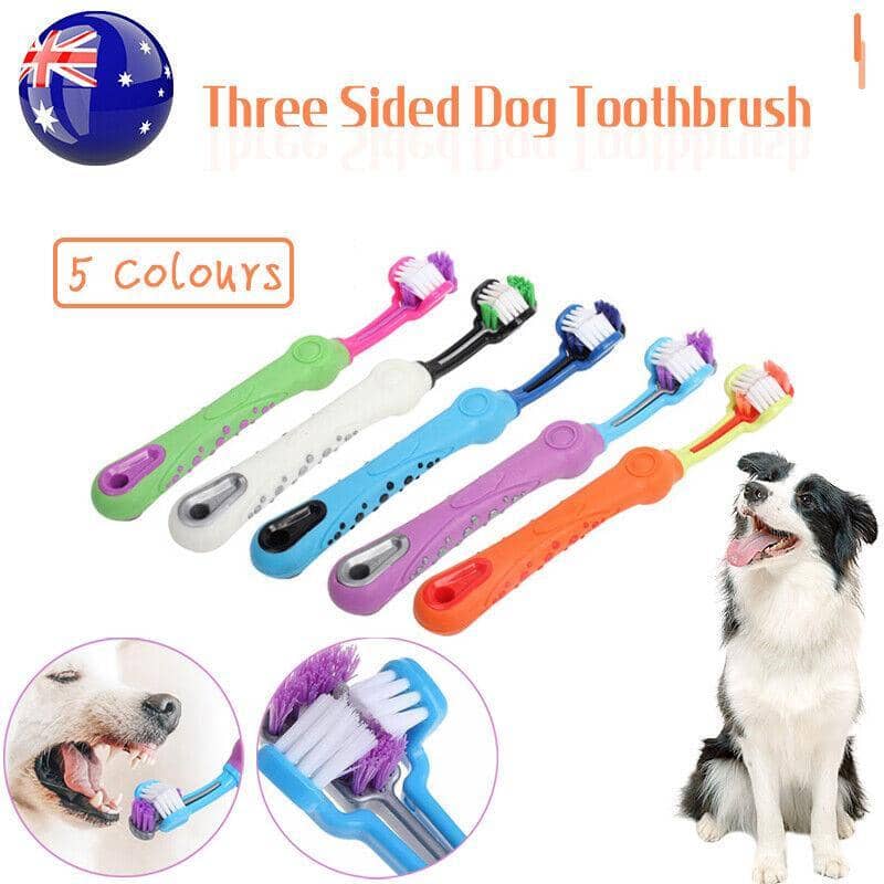 Three Sided Dog Toothbrush for Pet Dental Cleaning - Purple - view 2