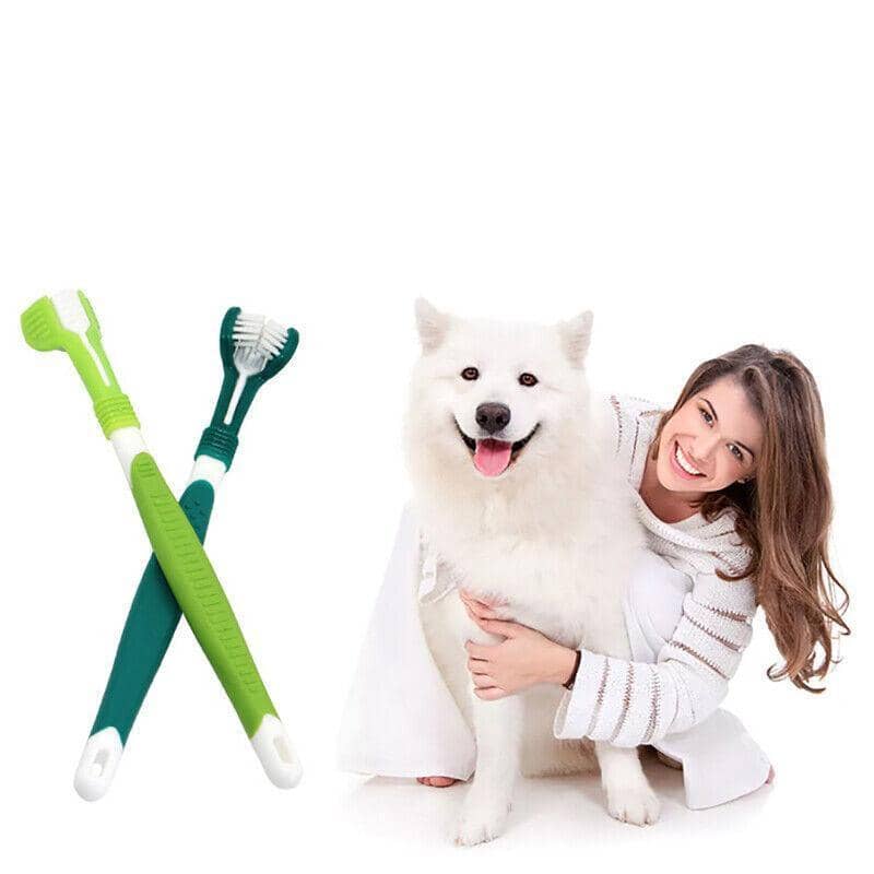 Three-Sided Pet Toothbrush for Dogs and Cats - Orange - view 5