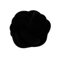 Three-Strand Braided Round Pillow, Velvet - Black