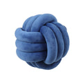 Three-Strand Braided Round Pillow, Velvet - Dark Blue
