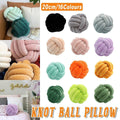 Three-Strand Braided Round Pillow, Velvet - Light Grey - view 2