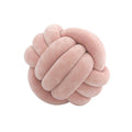 Three-Strand Braided Round Pillow, Velvet - Pink