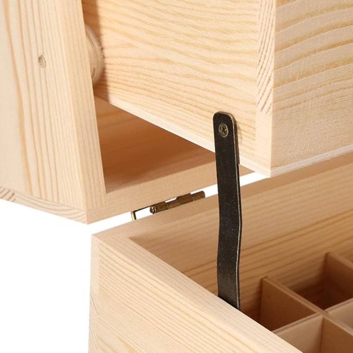 Three Tier Wooden Essential Oil Storage Box with Drawer and Lift Tray - view 4