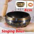 Tibetan Singing Bowl with Wooden Striker and Cushion for Meditation and Yoga, 8 cm
