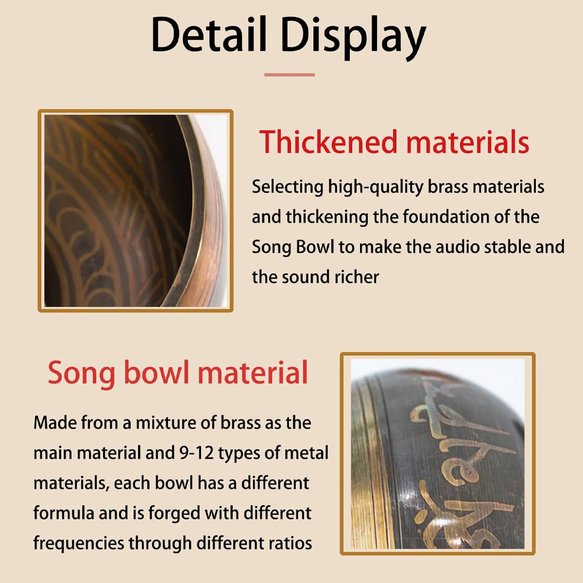Tibetan Singing Bowl with Wooden Striker and Cushion for Meditation and Yoga, 8 cm - view 4