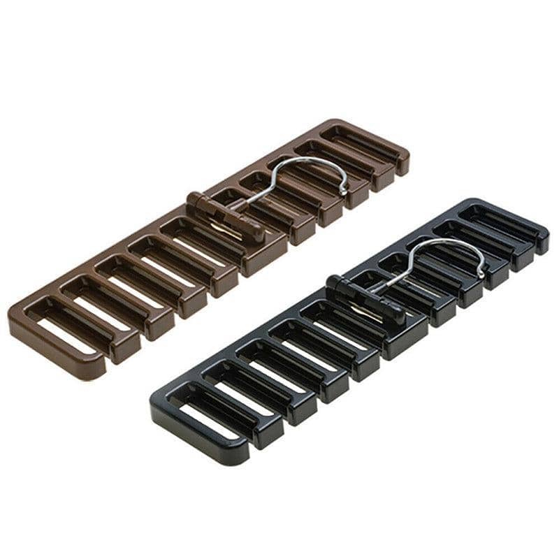 Tie and Belt Hanger with 10 Holes for Men's Wardrobe - Brown - view 3