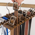 Tie and Belt Hanger with 10 Holes for Men's Wardrobe - Brown - view 4