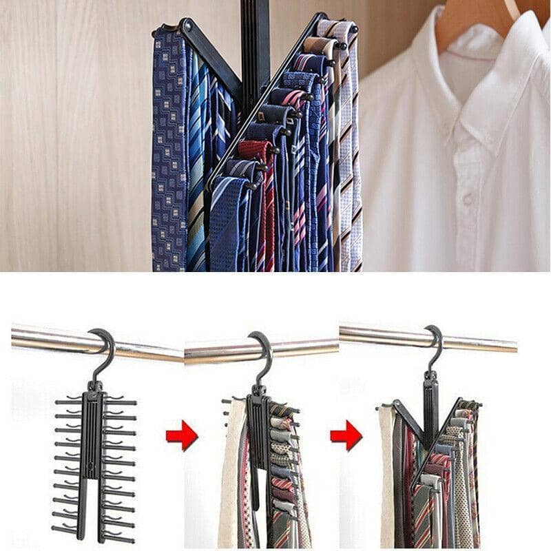 Tie and Scarf Hanger 360 Degree Rotating with 20 Hooks for Closet Organisation - view 5