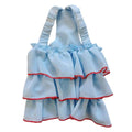 Tiered Ruffle Summer Dress for Small Dogs and Cats - Light Blue, Size M (Chest 38 cm, Body 30 cm)