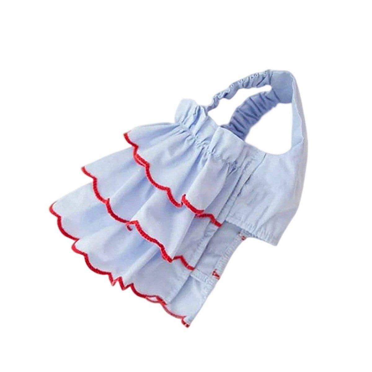 Tiered Ruffle Summer Dress for Small Dogs and Cats - Light Blue, Size M (Chest 38 cm, Body 30 cm) - view 3