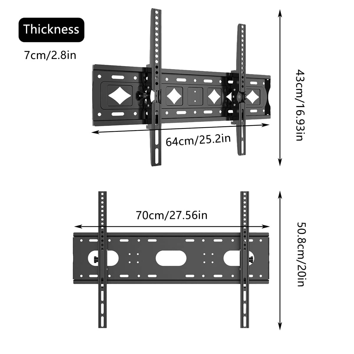 Tilt TV Wall Mount Bracket - Large (70 x 50.8 x 7 cm) - view 4