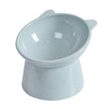Tilted Elevated Pet Bowl for Cats and Dogs - Light Blue