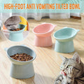 Tilted Elevated Pet Bowl for Cats and Dogs - Light Blue - view 2