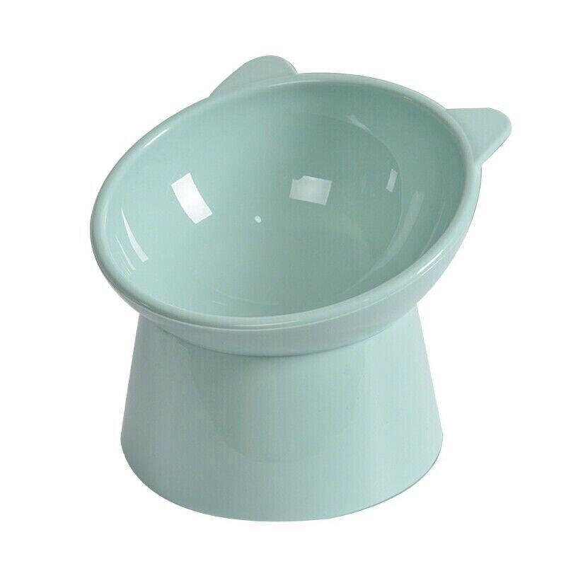 Tilted Elevated Pet Bowl for Cats and Dogs - Mint Green