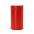 Tinplate Tea Storage Canisters with Airtight Double Lid - Red, Set of 5