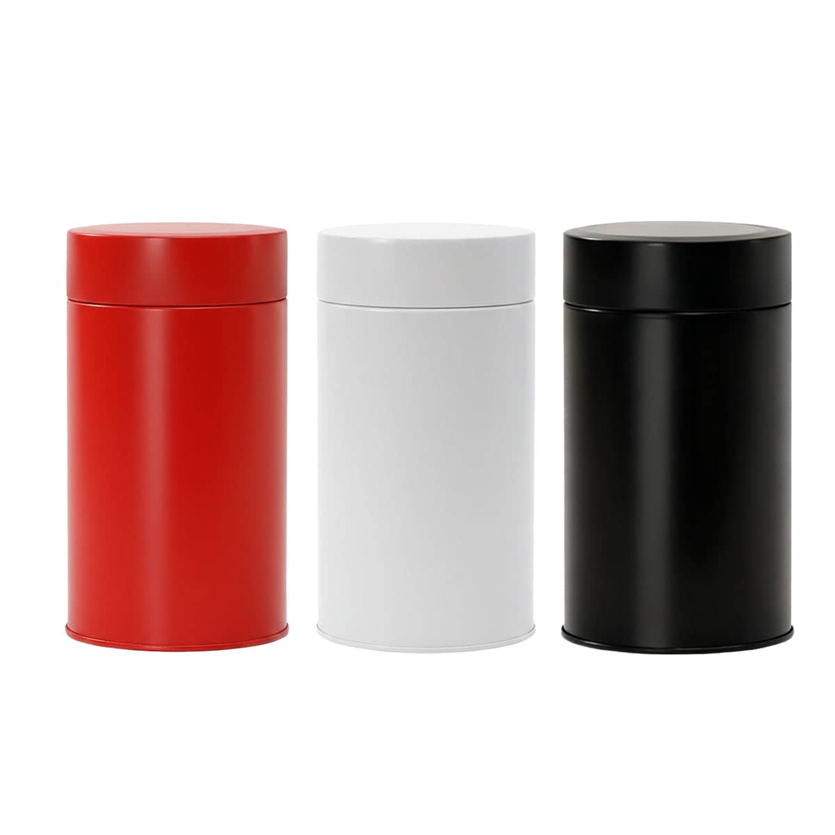 Tinplate Tea Storage Canisters with Airtight Double Lid - Red, Set of 5 - view 3