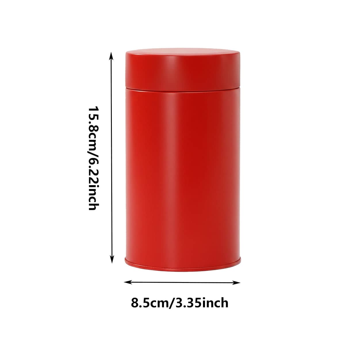 Tinplate Tea Storage Canisters with Airtight Double Lid - Red, Set of 5 - view 4