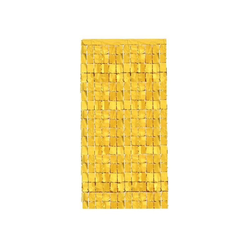 Tinsel Curtain Backdrop 1x2m Shimmer Party Decoration - Gold