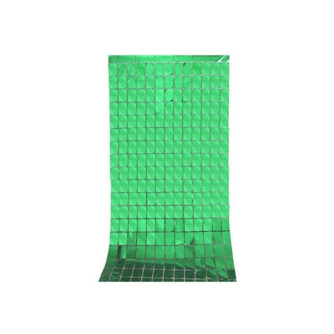 Tinsel Curtain Backdrop 1x2m Shimmer Party Decoration - Green