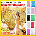 Tinsel Curtain Backdrop 1x2m Shimmer Party Decoration - Green - view 2