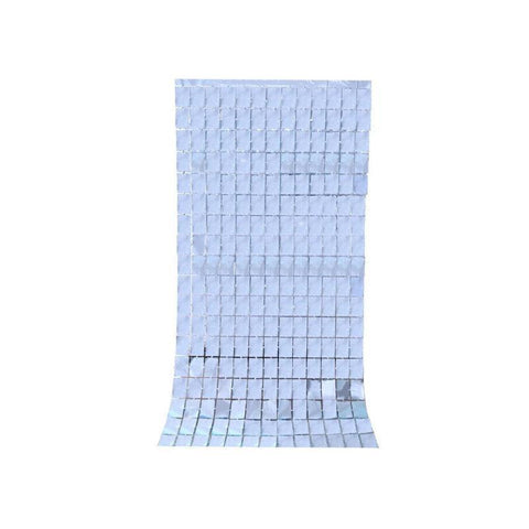 Tinsel Curtain Backdrop 1x2m Shimmer Party Decoration - Light Blue