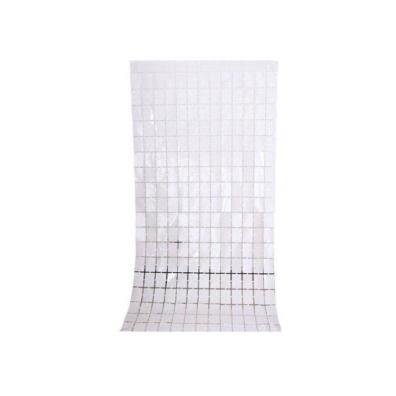 Tinsel Curtain Backdrop 1x2m Shimmer Party Decoration - White