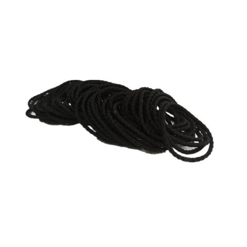 Tiny Elastic Rope Hair Ties for Girls, Pack of 100 - Black