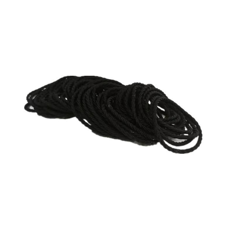 Tiny Elastic Rope Hair Ties for Girls, Pack of 100 - Black