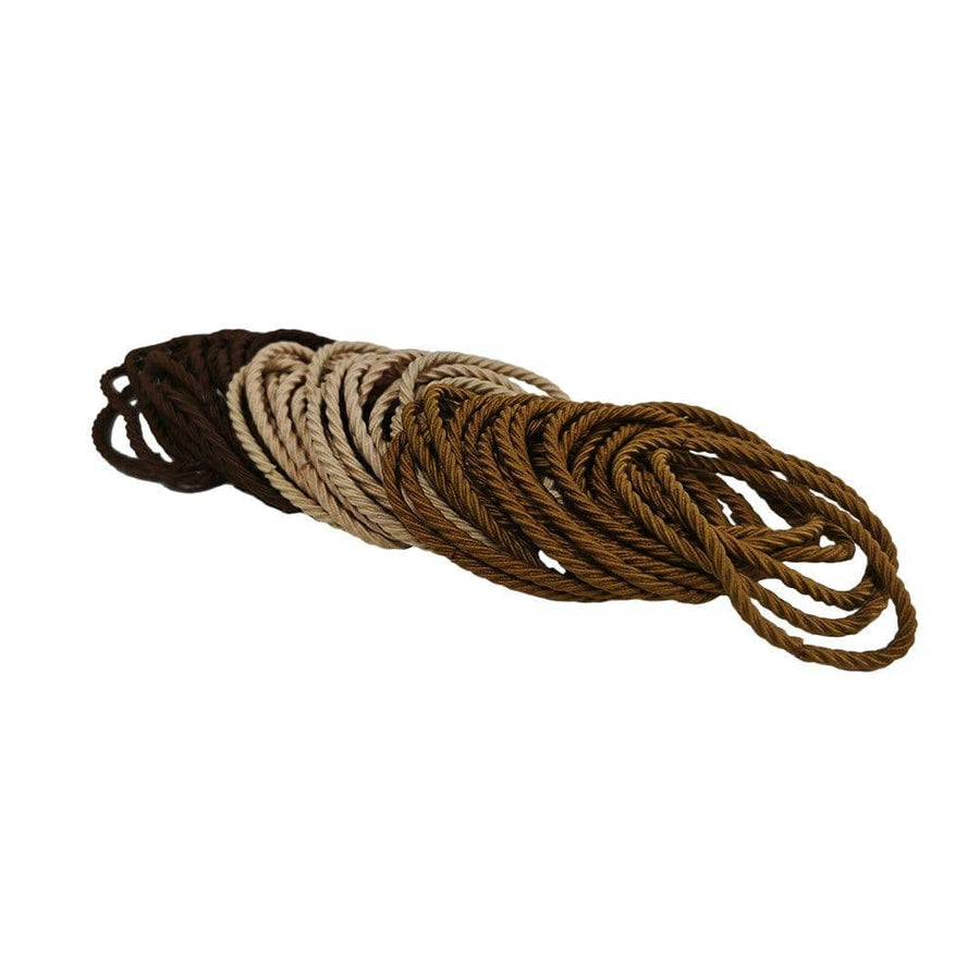 Tiny Elastic Rope Hair Ties for Girls, Pack of 100 - Brown, Beige and Caramel