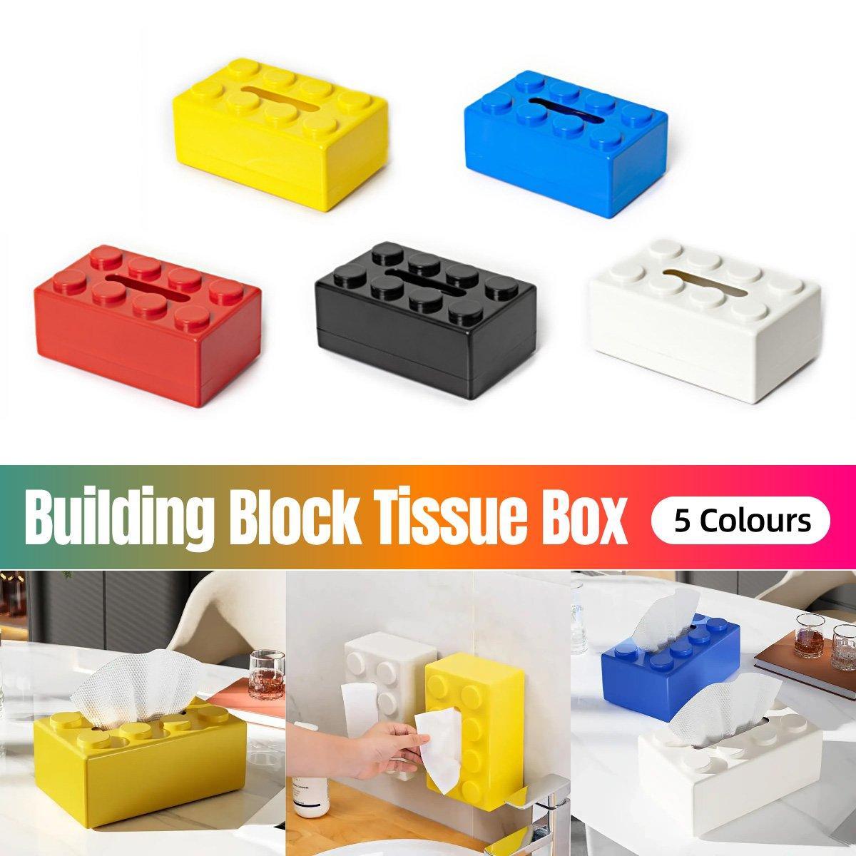 Tissue Box Cover with Building Block Design - Black - view 2