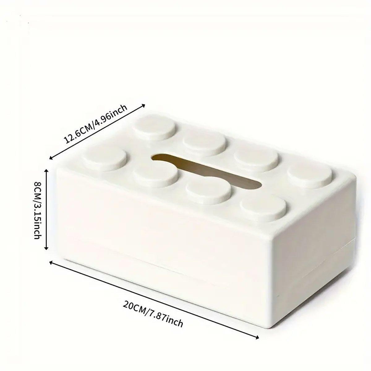Tissue Box Cover with Building Block Design - Black - view 4