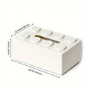 Tissue Box Cover with Building Block Design - White - view 4