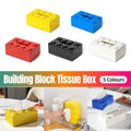Tissue Box Cover with Building Block Design - Yellow - view 2