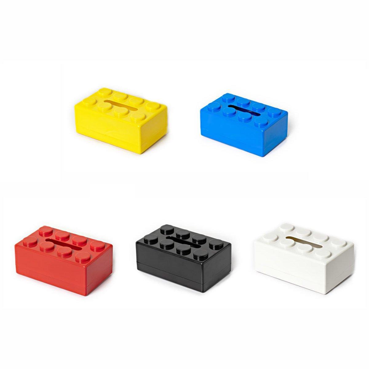 Tissue Box Cover with Building Block Design - Yellow - view 3