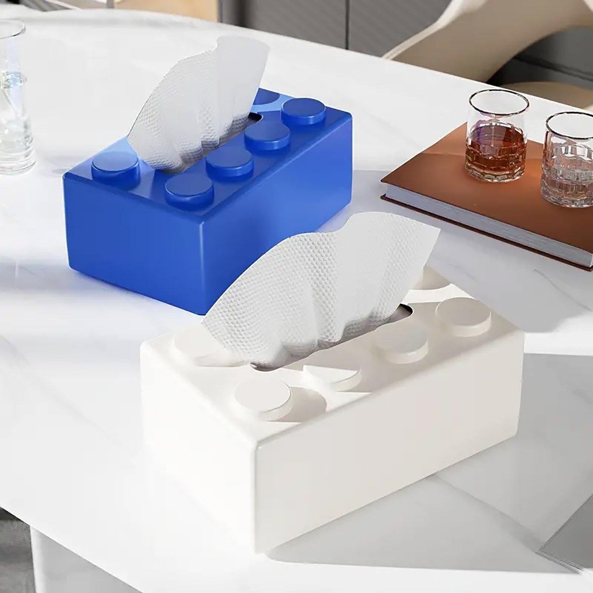 Tissue Box Cover with Building Block Design - Yellow - view 9