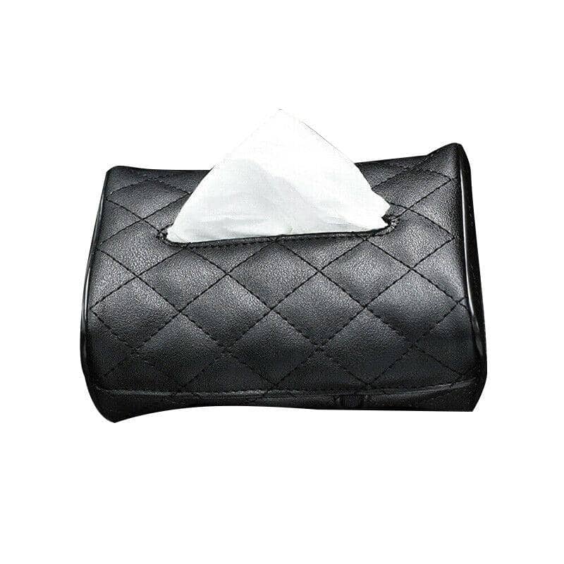 Tissue Box Cover Faux Leather with Bottom Zip - Beige - view 3