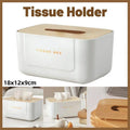 Tissue Box with Bamboo Lid, Paper Towel Holder for Kitchen