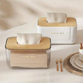 Tissue Box with Bamboo Lid, Paper Towel Holder for Kitchen - view 5