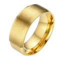 Titanium Stainless Steel 8mm Brushed Wedding Band Ring - US Size 10