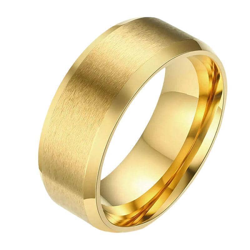 Titanium Stainless Steel 8mm Brushed Wedding Band Ring - US Size 10