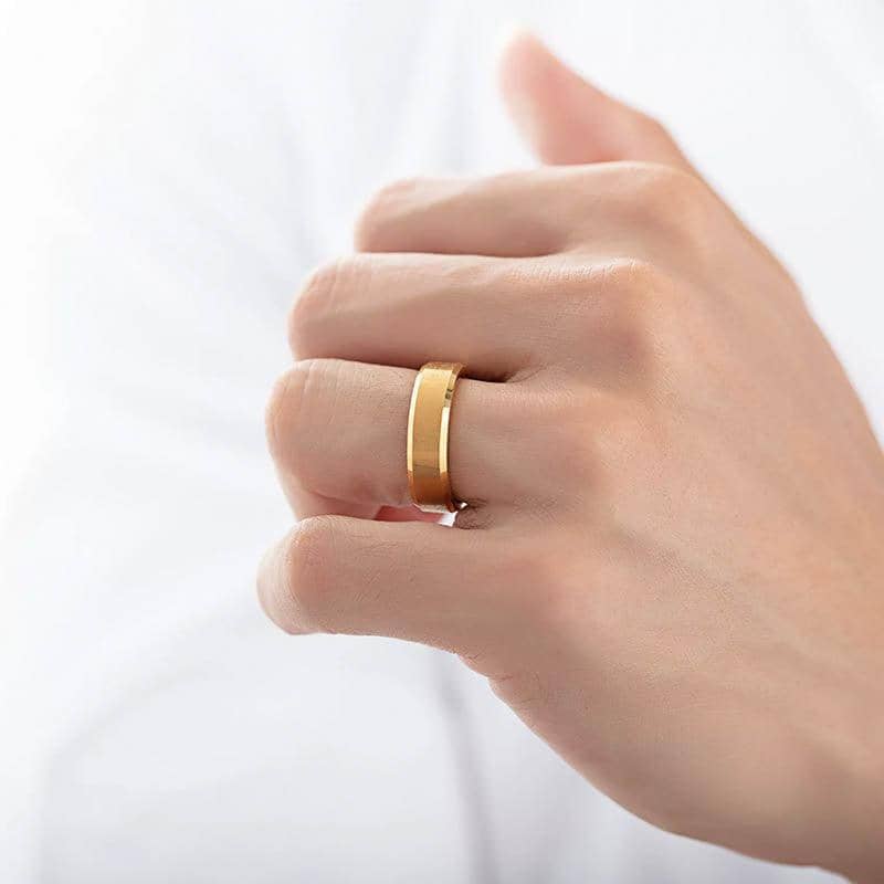 Titanium Stainless Steel 8mm Brushed Wedding Band Ring - US Size 10 - view 3